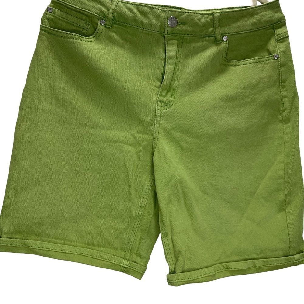 C EST 1946 Denim Green Hi-Rise Shorts Size 12